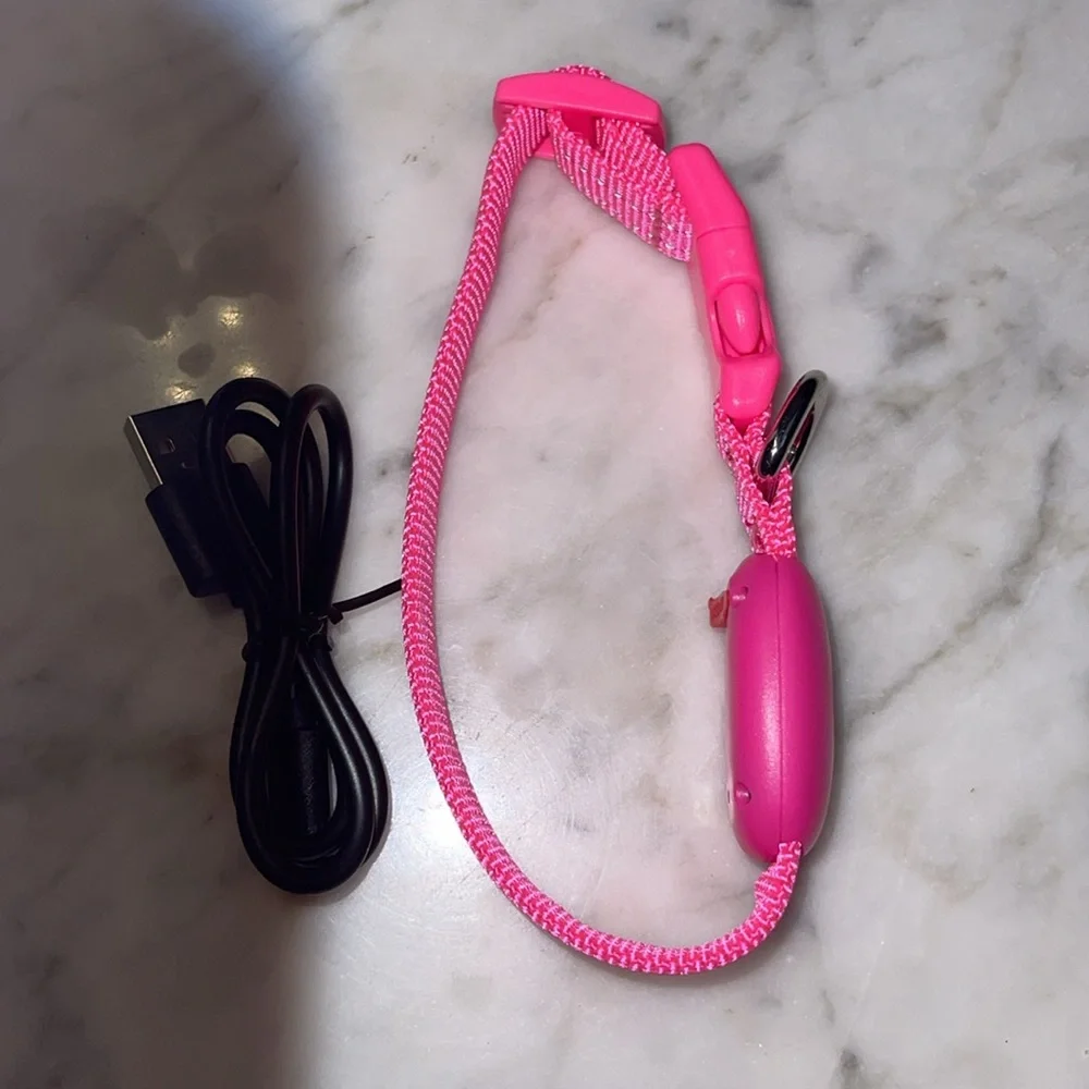 Led dog collar with USB charger for small dogs 12 x 0.6 inches